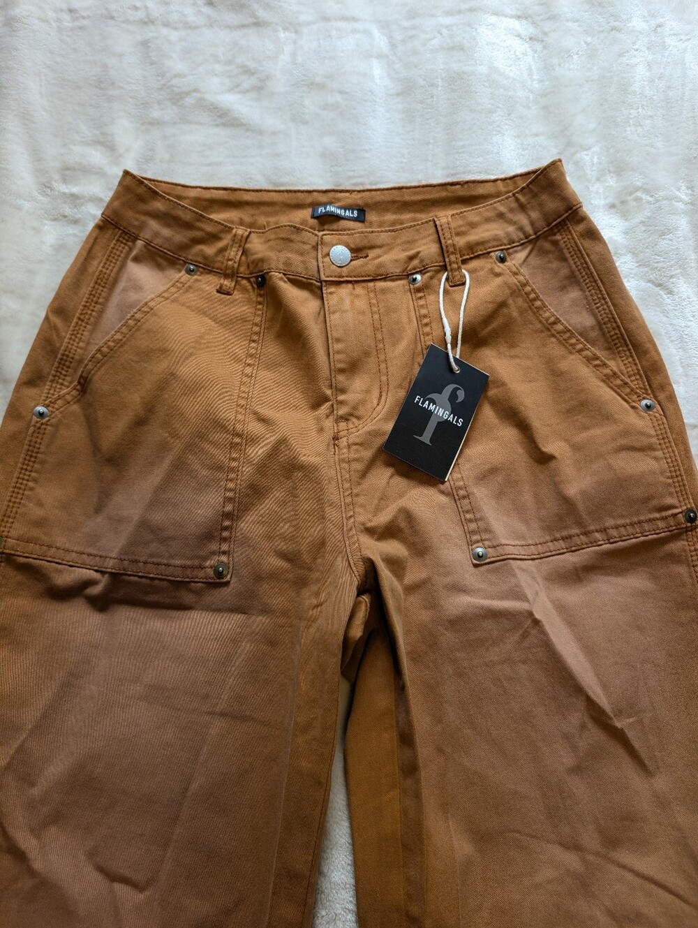 Flamingals Mid-rise Wide Leg Cropped Pants in Ginger NWT Women's Medium - Picture 6 of 9